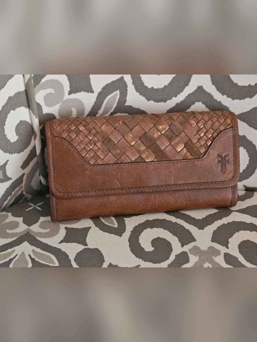 Frye Woven-Accent Leather Wallet